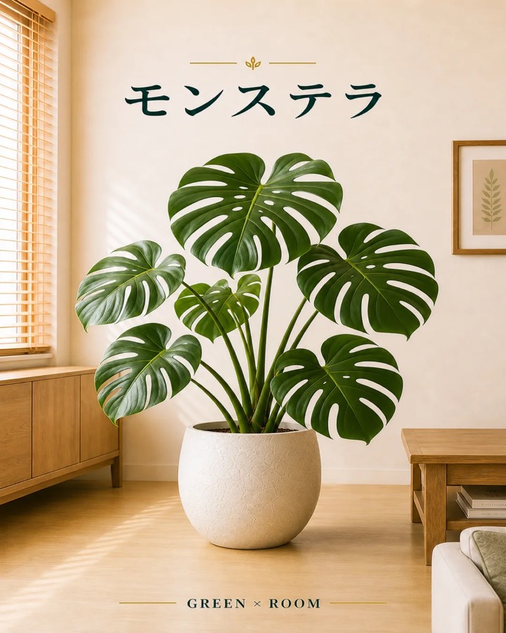 モンステラを紹介するGREEN × ROOMのInstagram投稿表紙